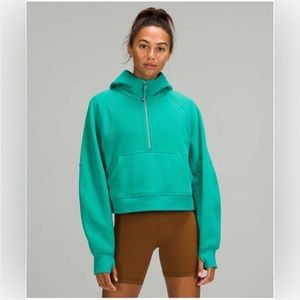 Lululemon Scuba Oversized 1/2 Zip Hoodie in Maldives Green Size XS/S